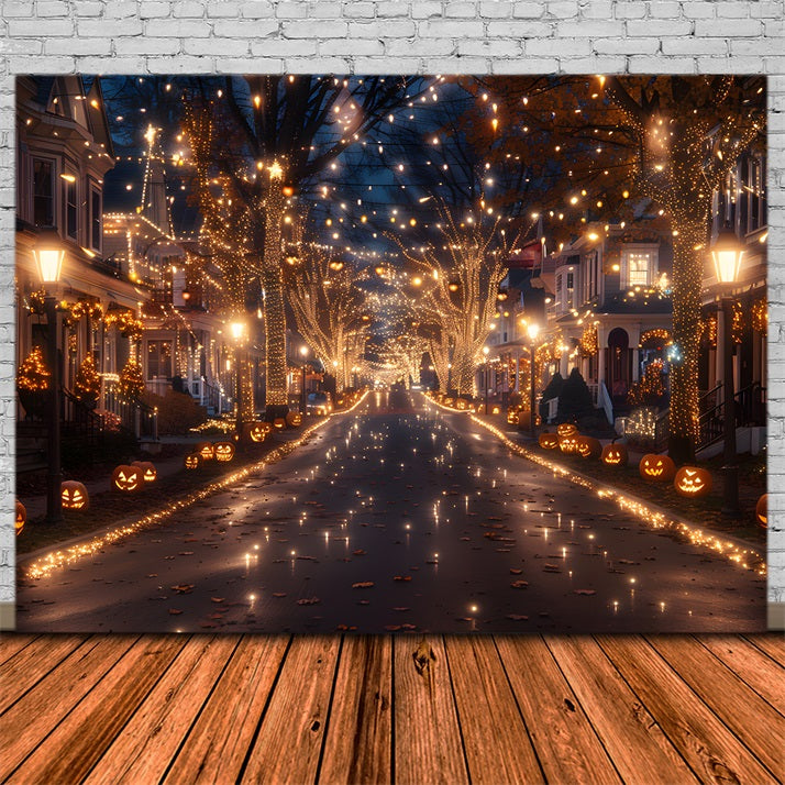 Halloween Festive Street Lights Backdrop UK RR7-309