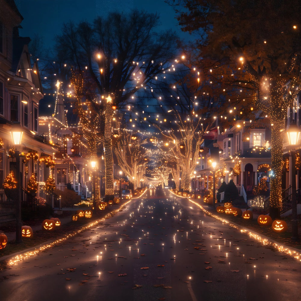 Halloween Festive Street Lights Backdrop UK RR7-309