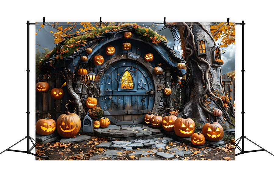 Halloween Pumpkin Hollow Enchanted Doorway Backdrop UK RR7-321