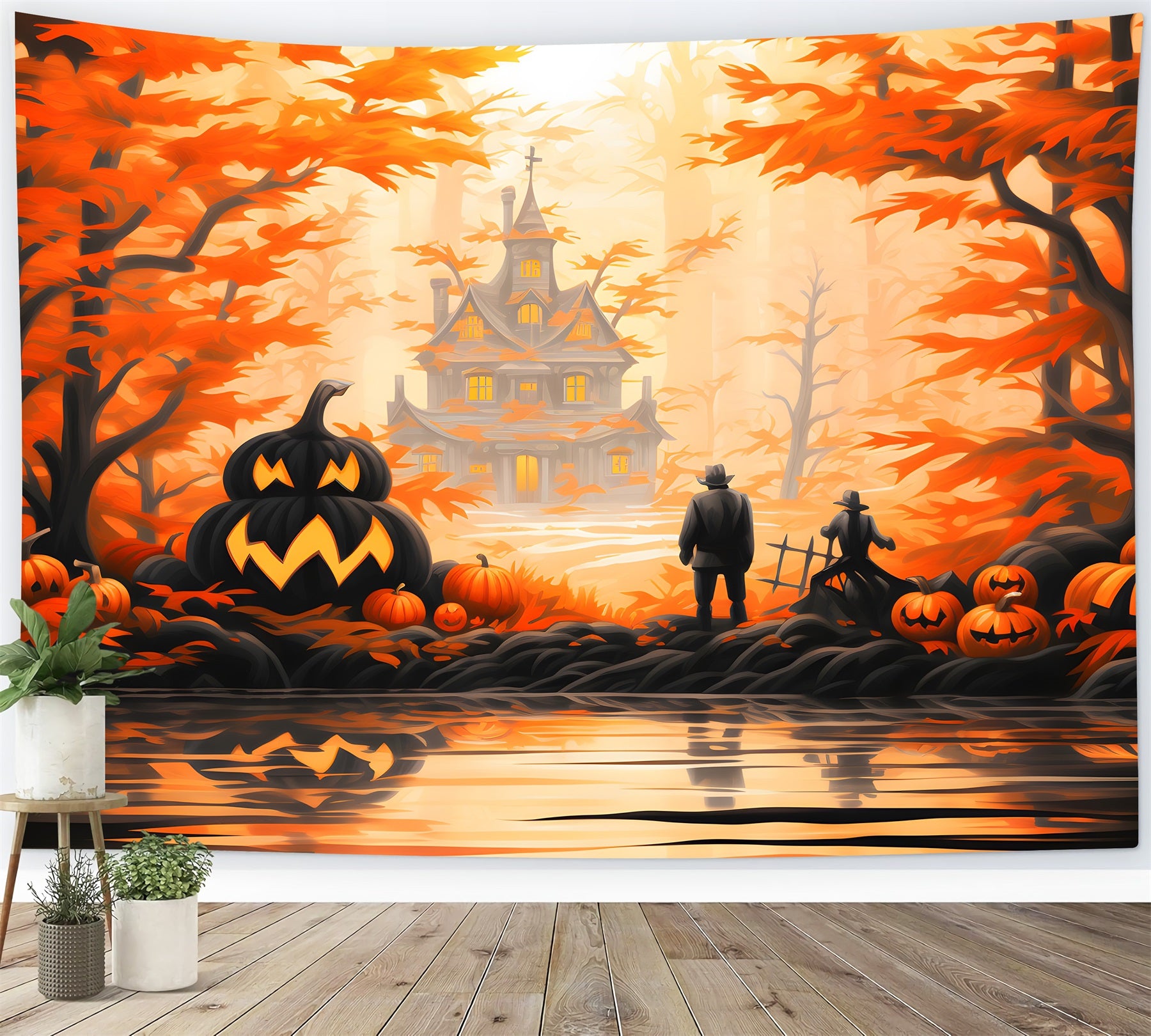 Halloween Enchanted Forest Mansion Backdrop UK RR7-328