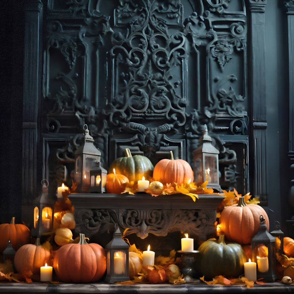 Halloween Pumpkin Lantern Display Ornate Backdrop UK RR7-330