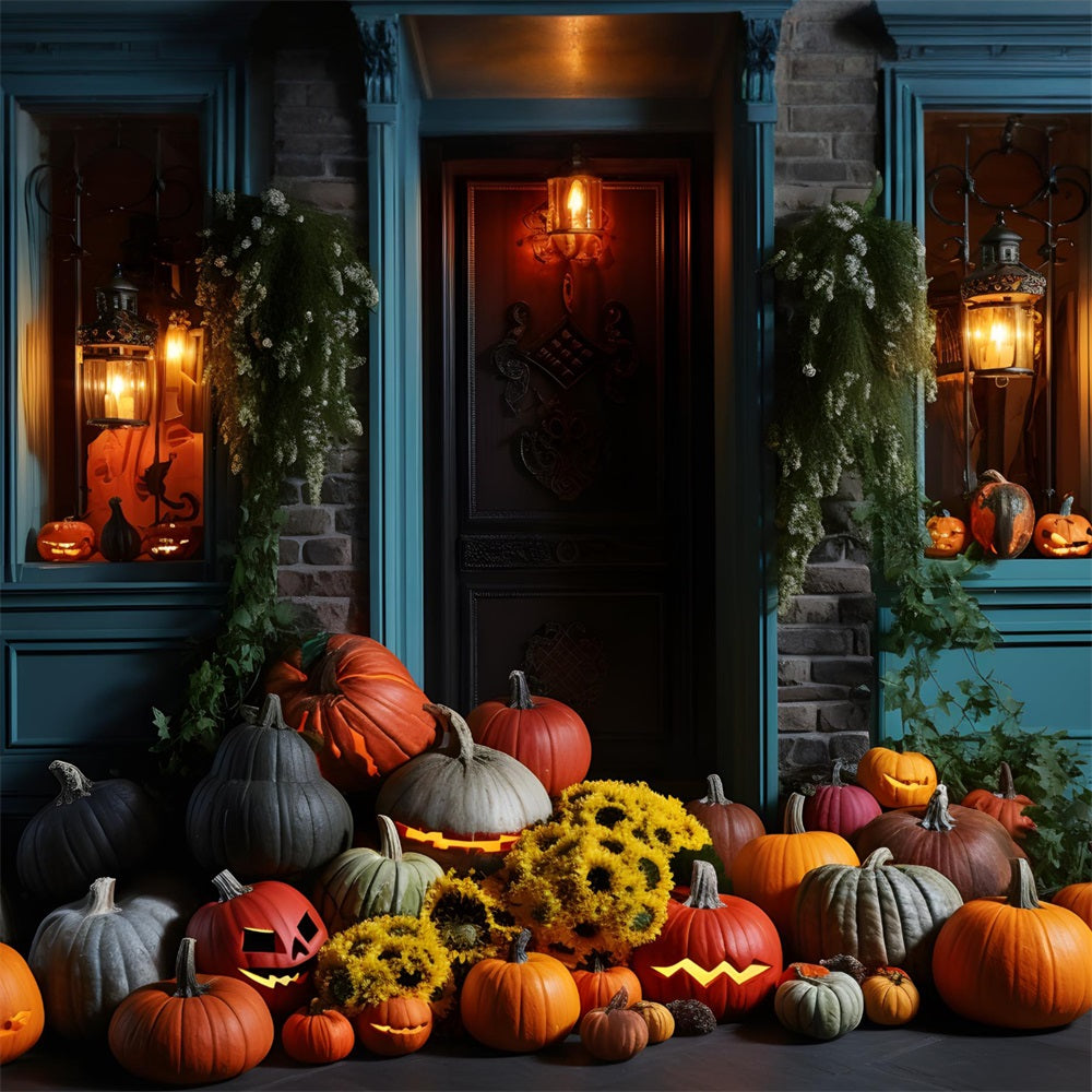 Halloween Lantern Pumpkin Porch Display Backdrop UK RR7-338