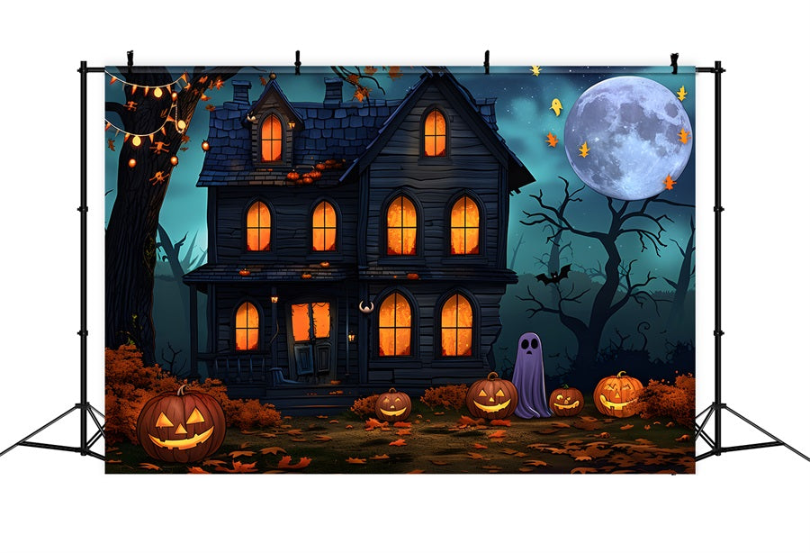 Halloween Haunted House Lanterns Ghost Backdrop UK RR7-350