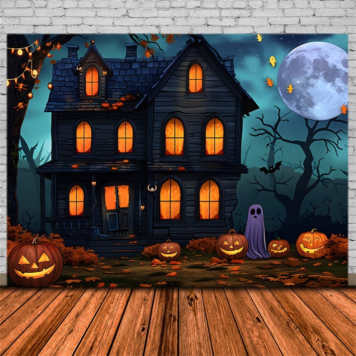 Halloween Haunted House Lanterns Ghost Backdrop UK RR7-350