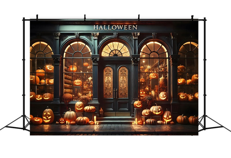 Halloween Pumpkin Lantern Shop Display Backdrop UK RR7-356