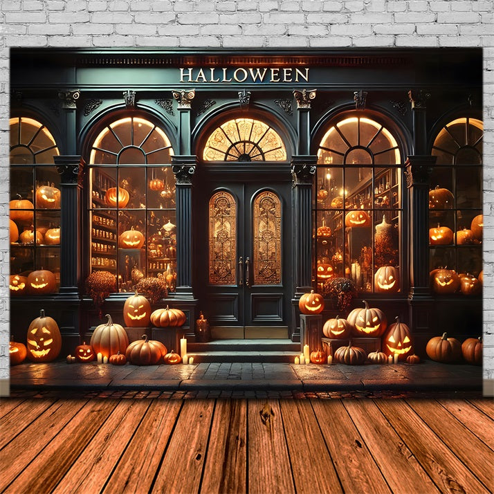 Halloween Pumpkin Lantern Shop Display Backdrop UK RR7-356