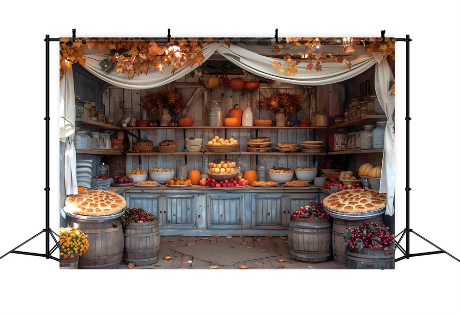 Autumn Harvest Feast Display Backdrop UK RR7-364