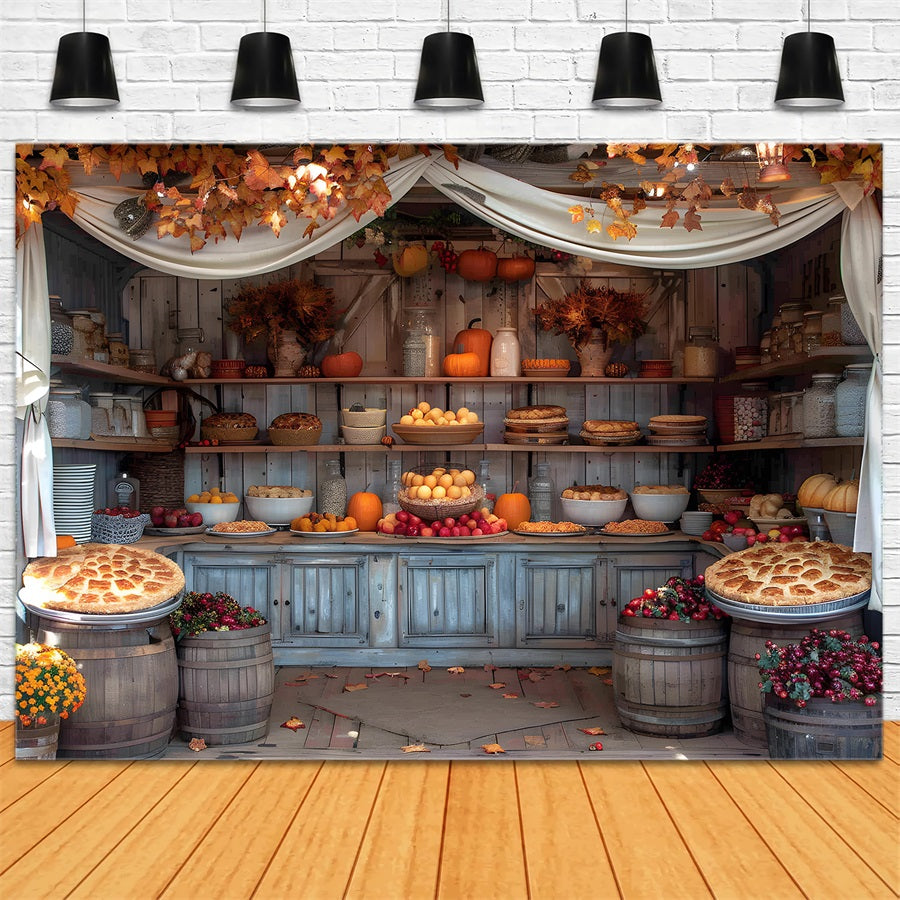 Autumn Harvest Feast Display Backdrop UK RR7-364