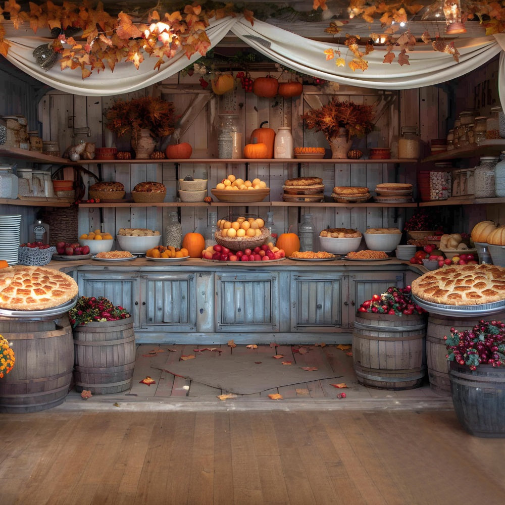 Autumn Harvest Feast Display Backdrop UK RR7-364