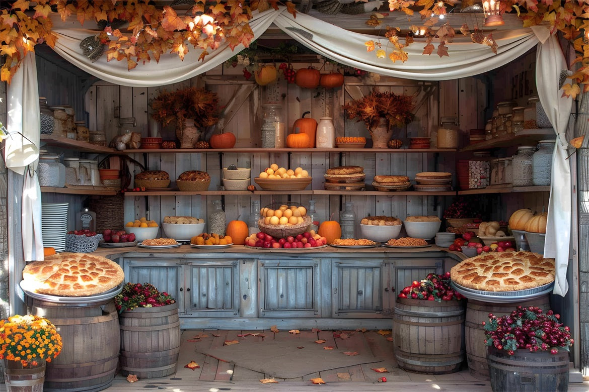 Autumn Harvest Feast Display Backdrop UK RR7-364