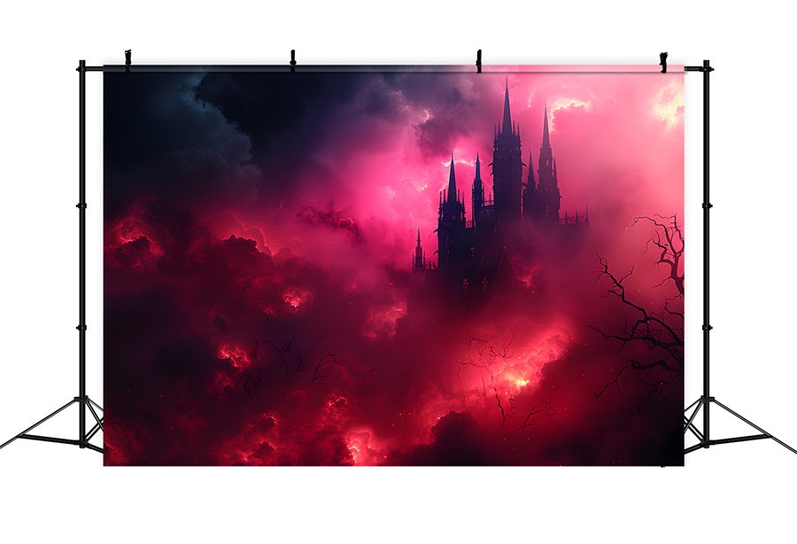 Halloween Dark Castle Blood Red Mist Backdrop UK RR7-376