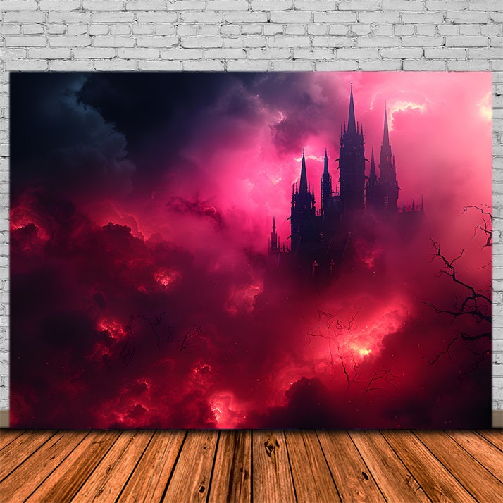 Halloween Dark Castle Blood Red Mist Backdrop UK RR7-376