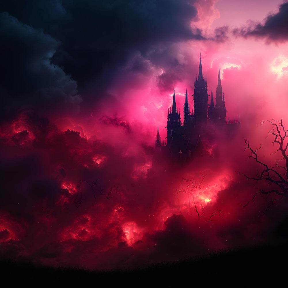 Halloween Dark Castle Blood Red Mist Backdrop UK RR7-376