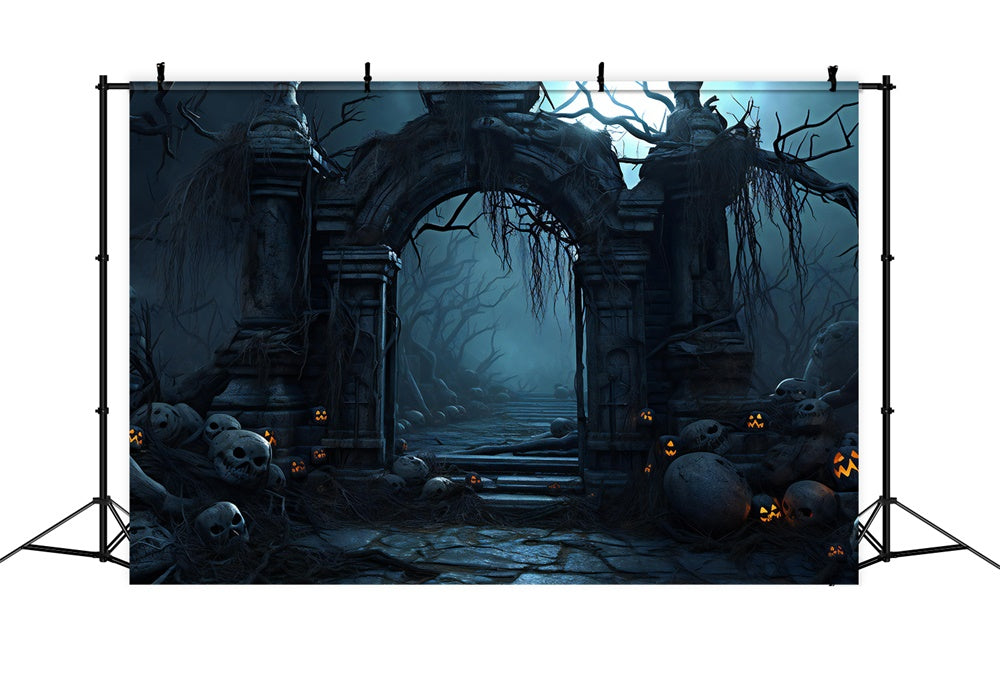 Old Castle Entrance Halloween Photography Backdrop UK RR7-384