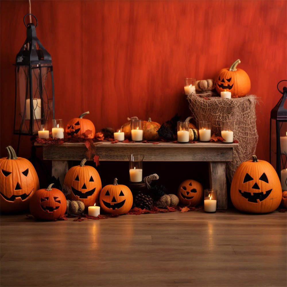 Pumpkins Bats Decor Halloween  Backdrop UK RR7-392