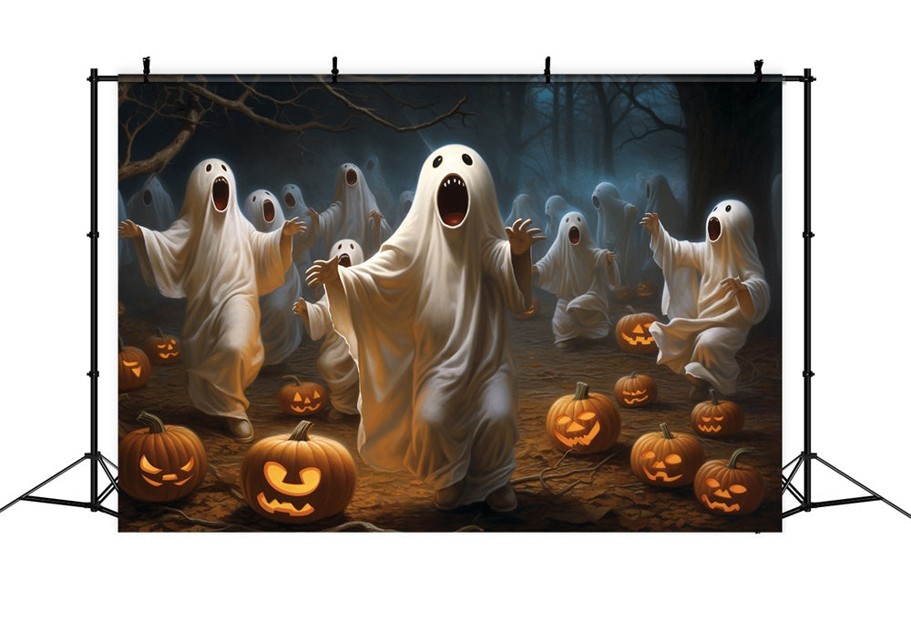 Halloween Spooky Night Graveyard Ghost Backdrop UK RR7-412