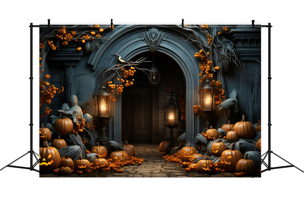 Halloween Decoration Pumpkin Photography Backdrop UK RR7-421