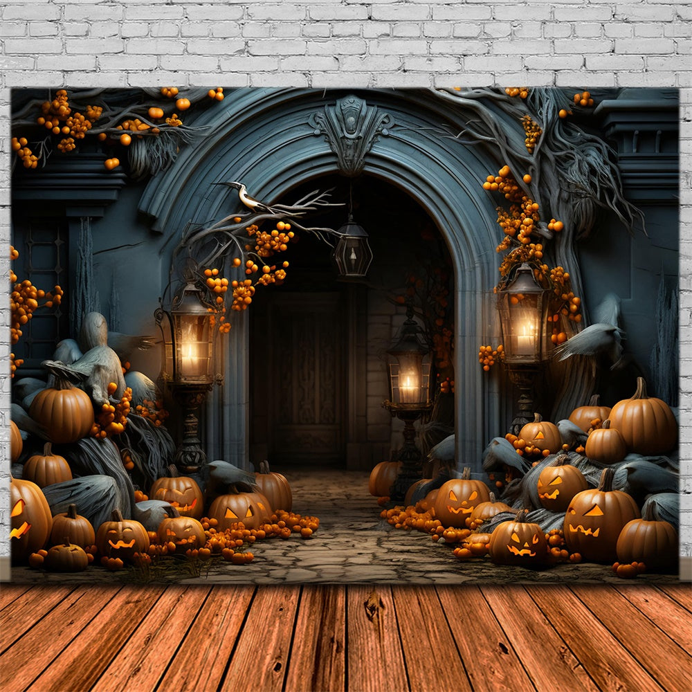 Halloween Decoration Pumpkin Photography Backdrop UK RR7-421