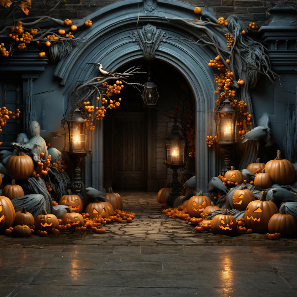 Halloween Decoration Pumpkin Photography Backdrop UK RR7-421