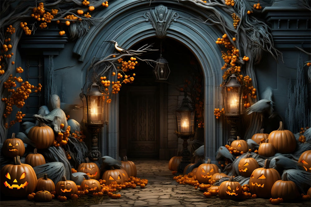 Halloween Decoration Pumpkin Photography Backdrop UK RR7-421