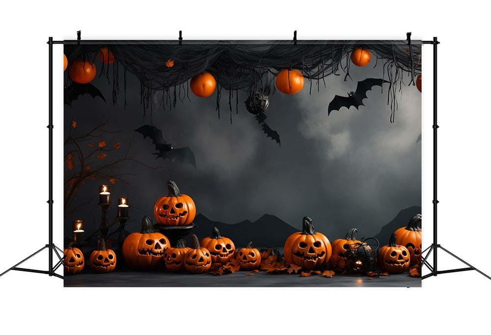 Halloween Vintage Wall Pumpkin Bat Backdrop UK RR7-433