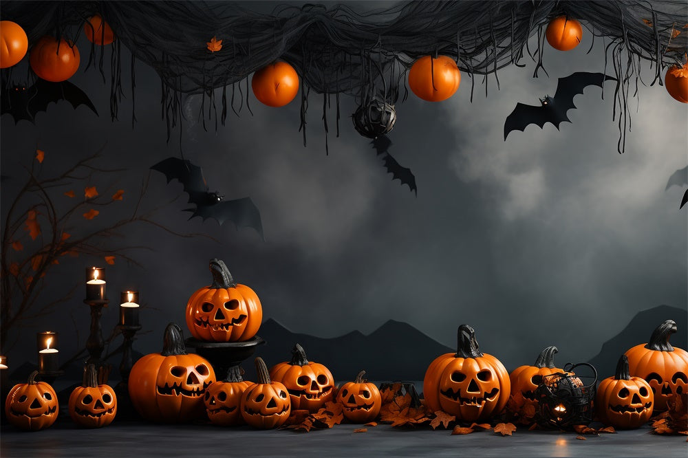 Halloween Vintage Wall Pumpkin Bat Backdrop UK RR7-433