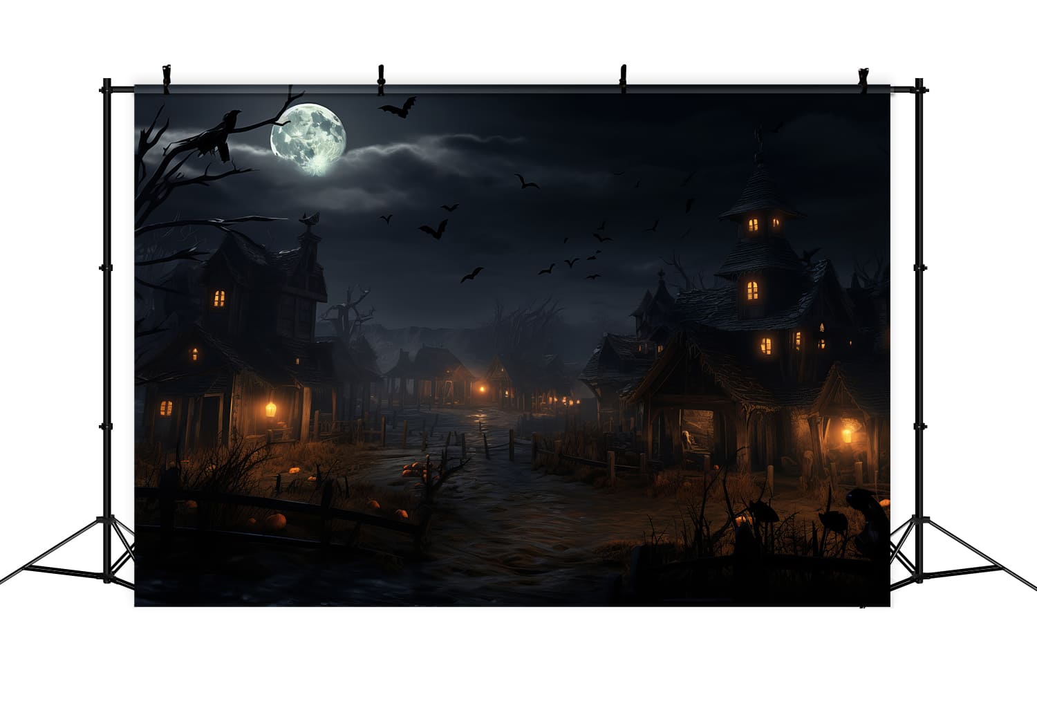 Spooky Halloween Night Photography Backdrop UK RR7-44