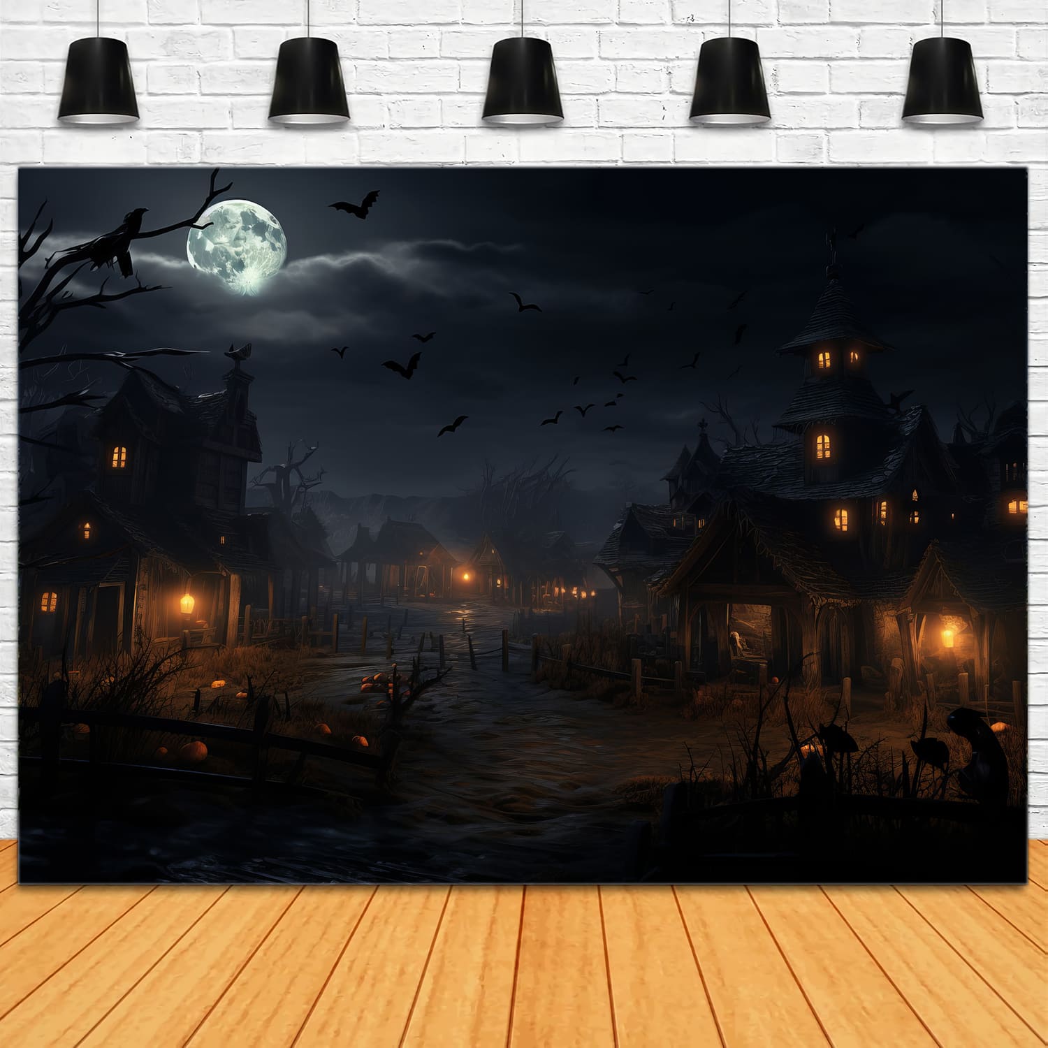 Spooky Halloween Night Photography Backdrop UK RR7-44