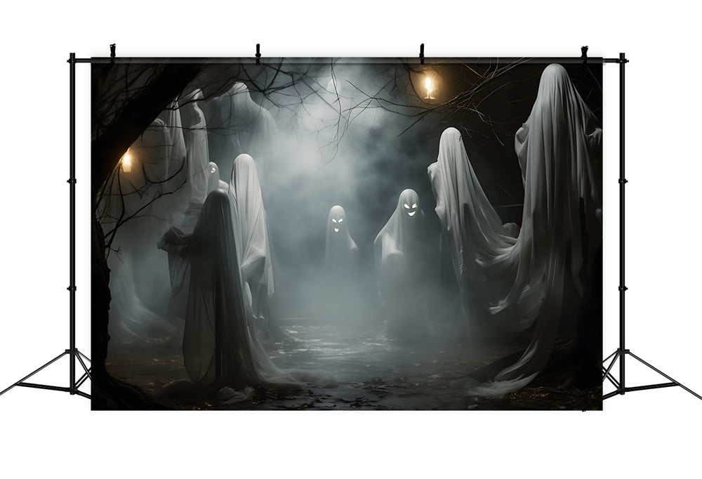 Halloween Foggy Night Scary Ghost Backdrop UK RR7-463