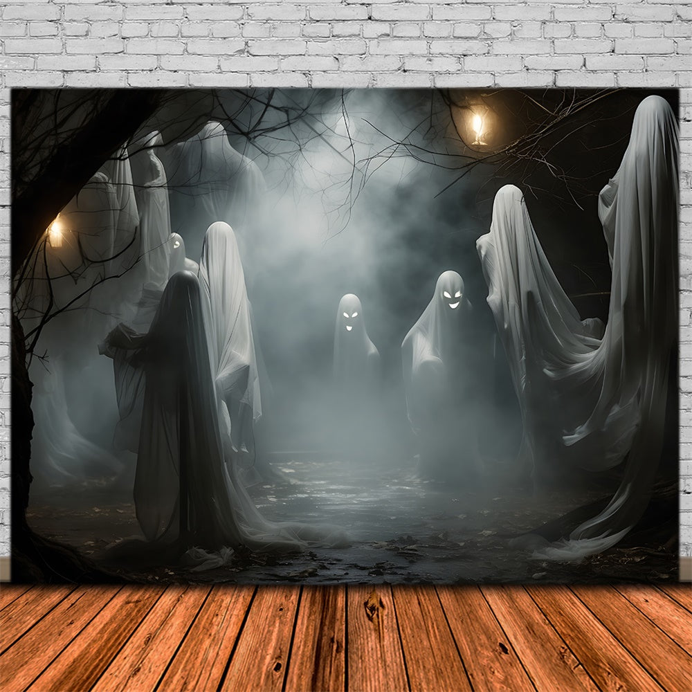 Halloween Foggy Night Scary Ghost Backdrop UK RR7-463