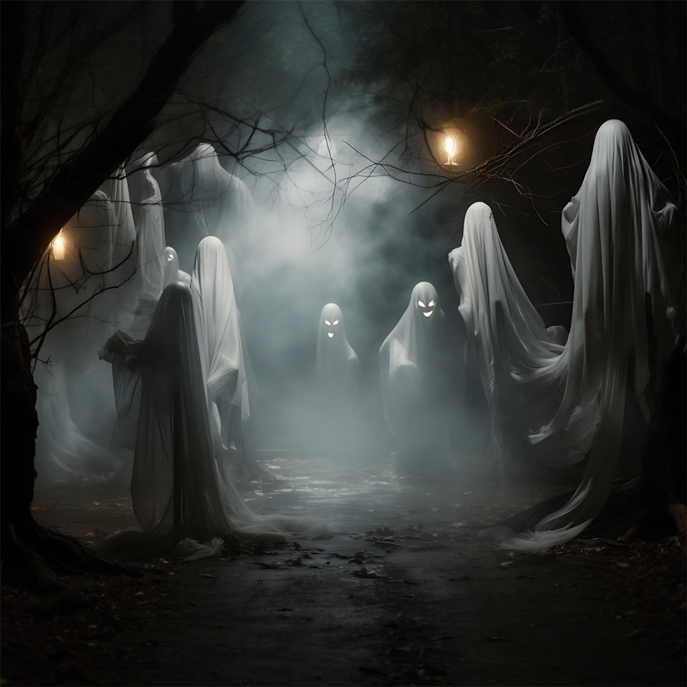 Halloween Foggy Night Scary Ghost Backdrop UK RR7-463