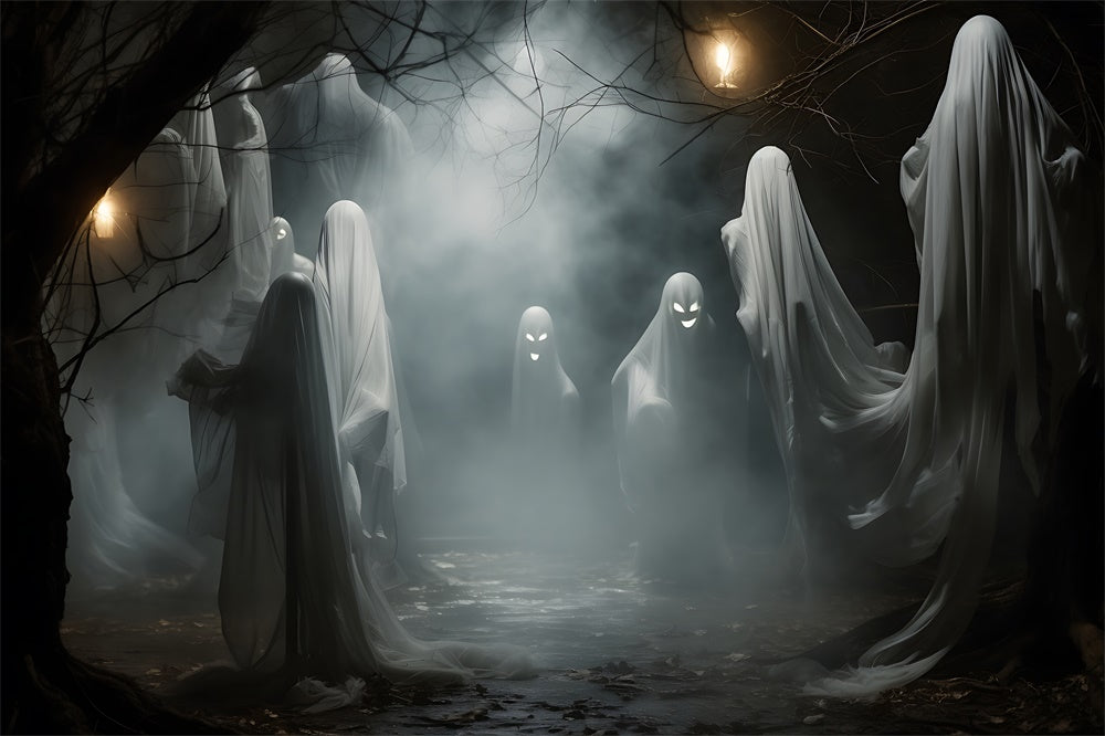 Halloween Foggy Night Scary Ghost Backdrop UK RR7-463