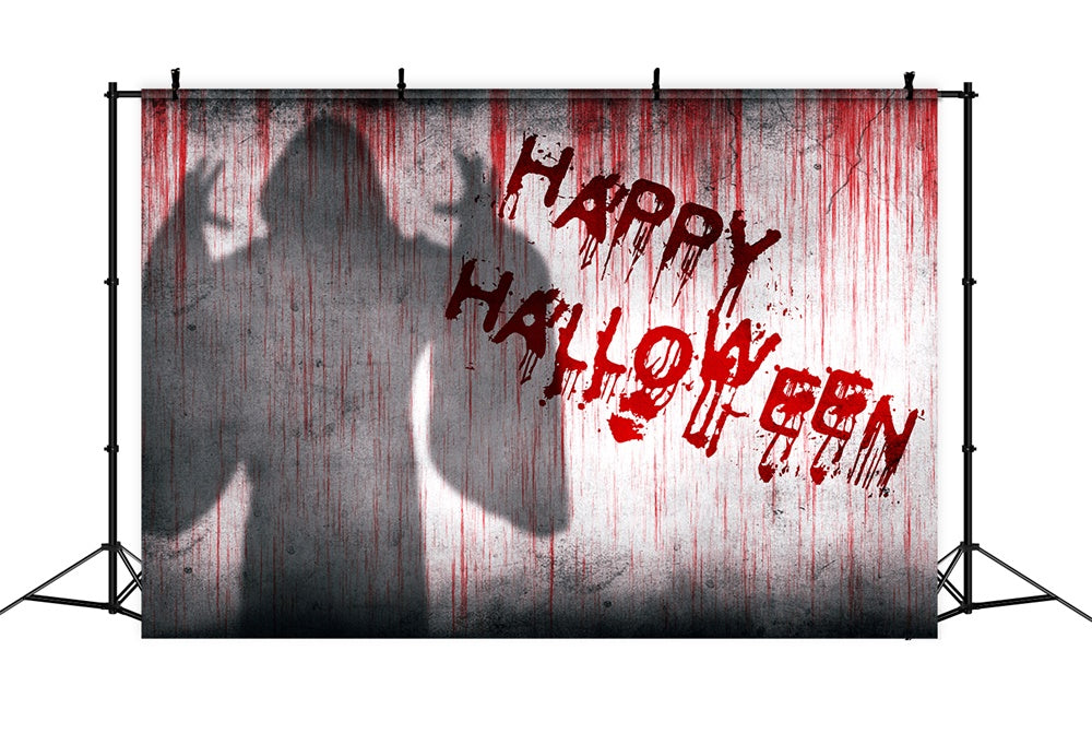 Happy Halloween Ghost Shadow Wall Backdrop UK RR7-464