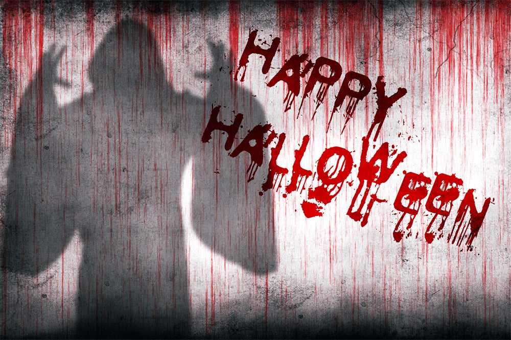 Happy Halloween Ghost Shadow Wall Backdrop UK RR7-464