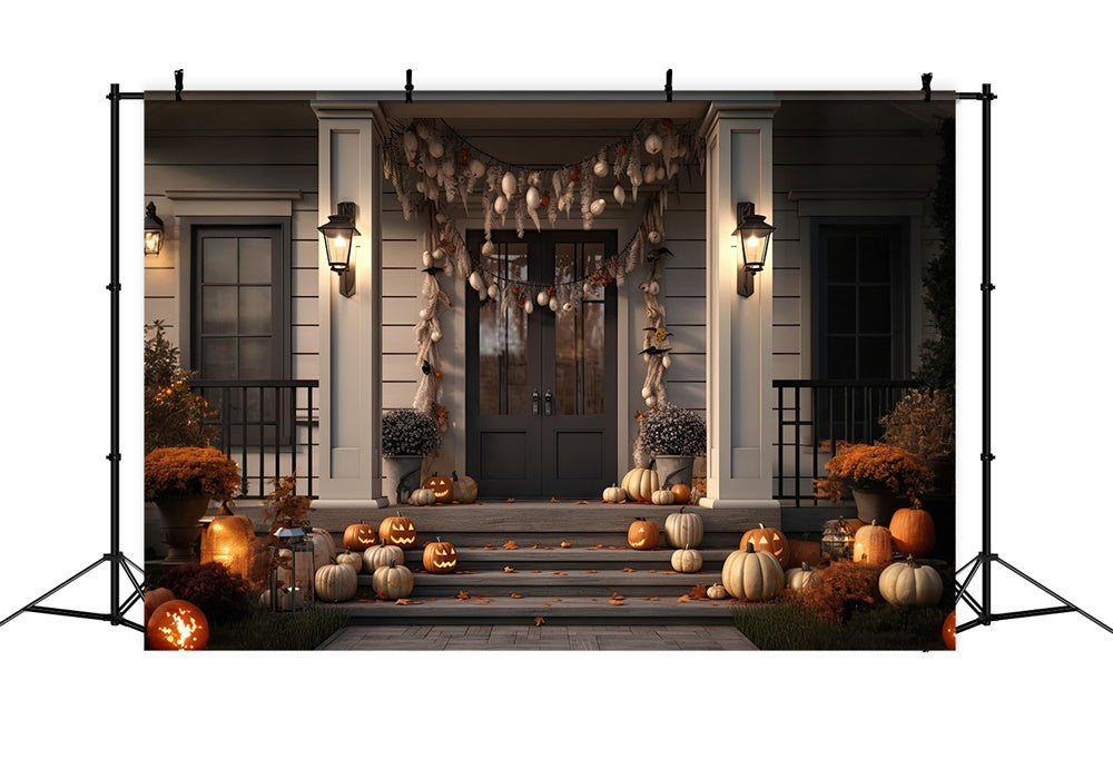 Halloween Scary Night Front Door Backdrop UK RR7-476