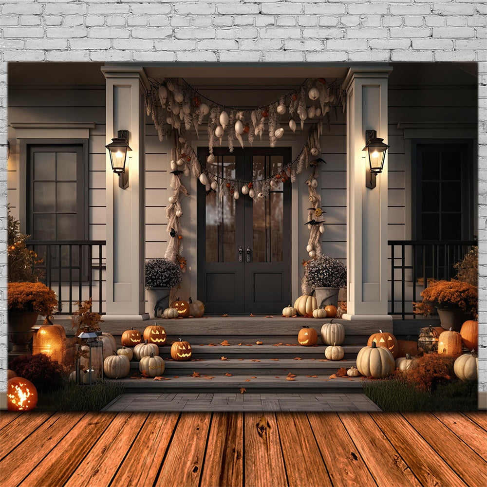 Halloween Scary Night Front Door Backdrop UK RR7-476