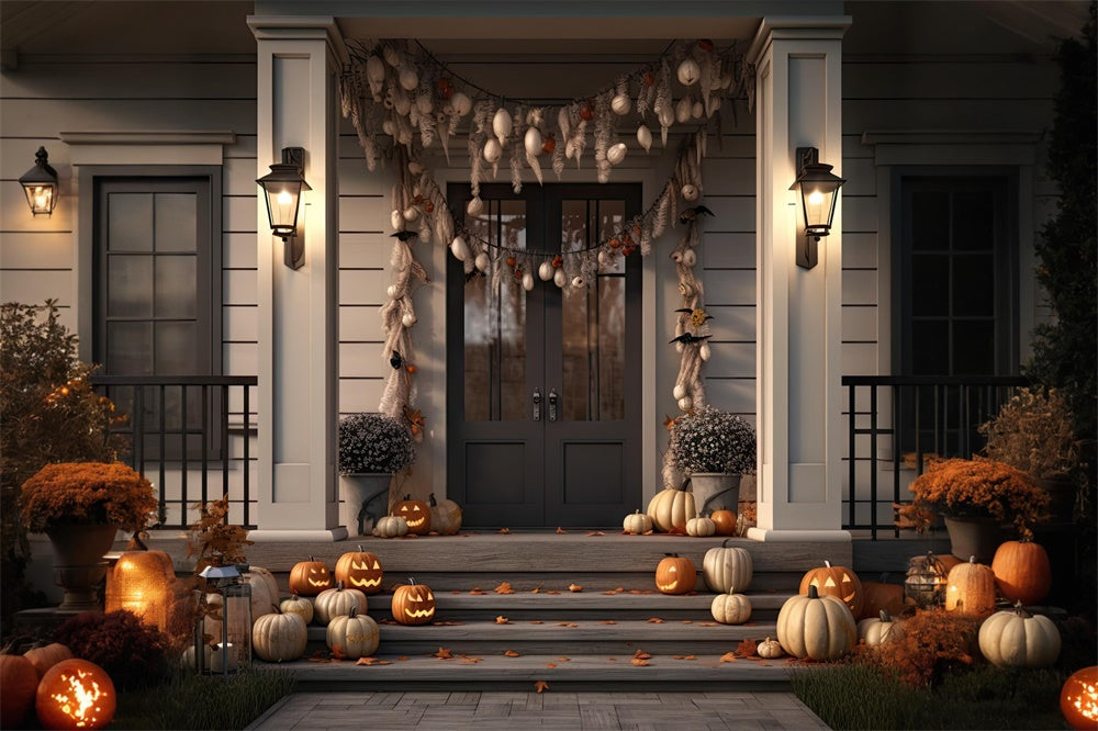 Halloween Scary Night Front Door Backdrop UK RR7-476