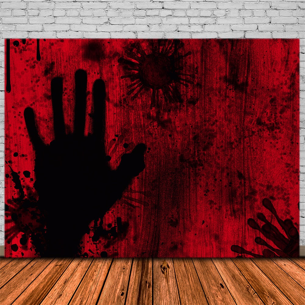 Halloween Blood Hand Shadow Wall Backdrop UK RR7-491