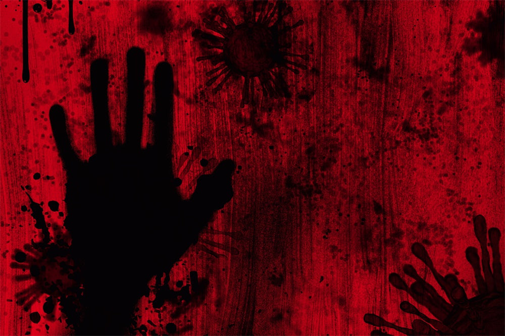 Halloween Blood Hand Shadow Wall Backdrop UK RR7-491