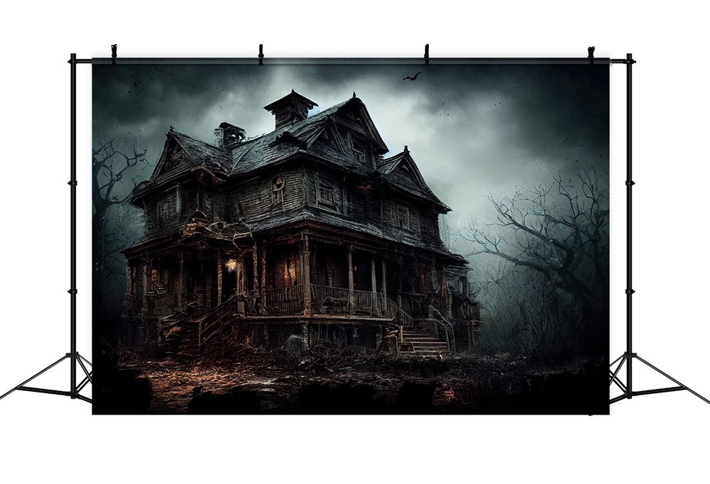 Abandoned House Halloween Photography Backdrop UK RR7-494