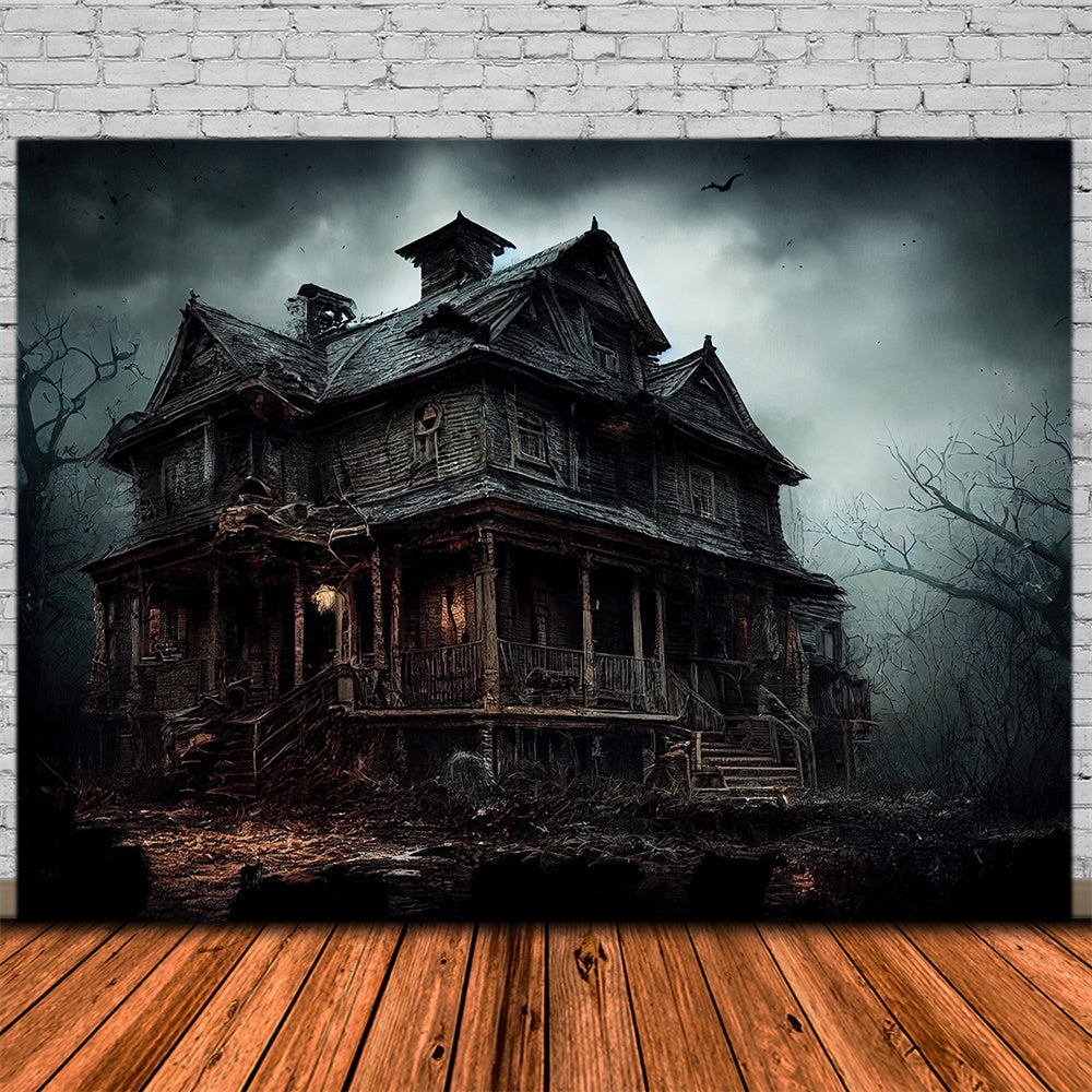 Abandoned House Halloween Photography Backdrop UK RR7-494