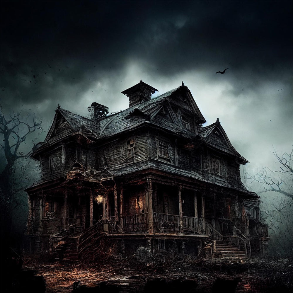 Abandoned House Halloween Photography Backdrop UK RR7-494