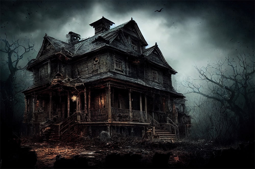 Abandoned House Halloween Photography Backdrop UK RR7-494