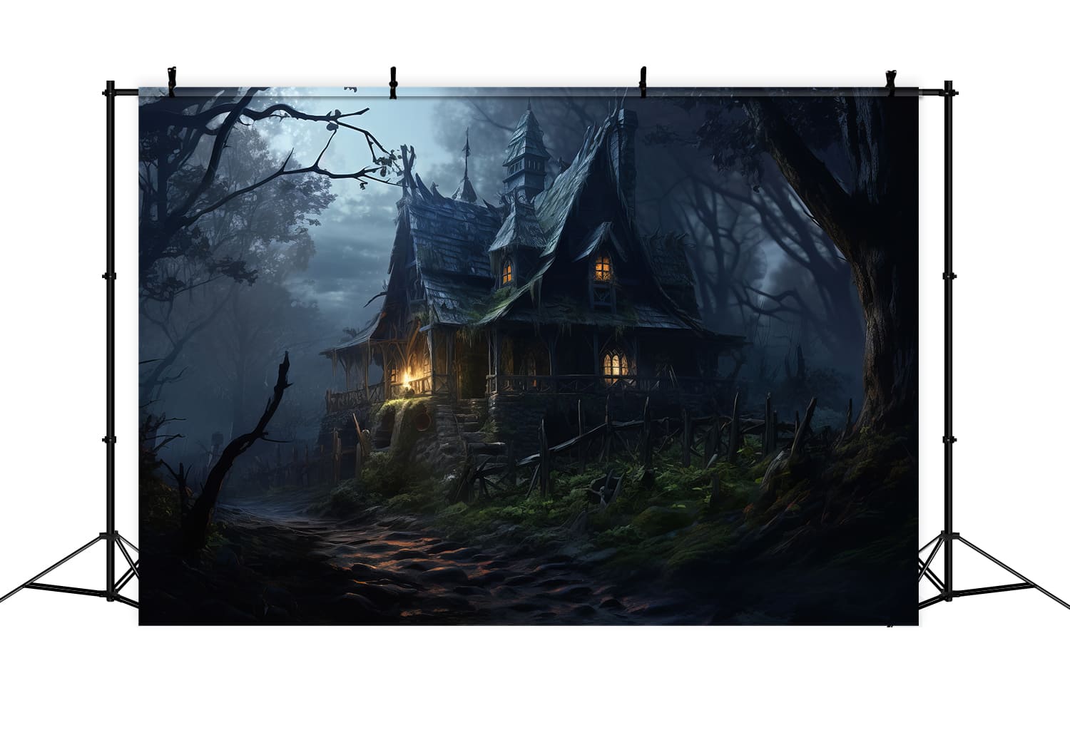 Halloween Witch House Photography Backdrop UK RR7-50