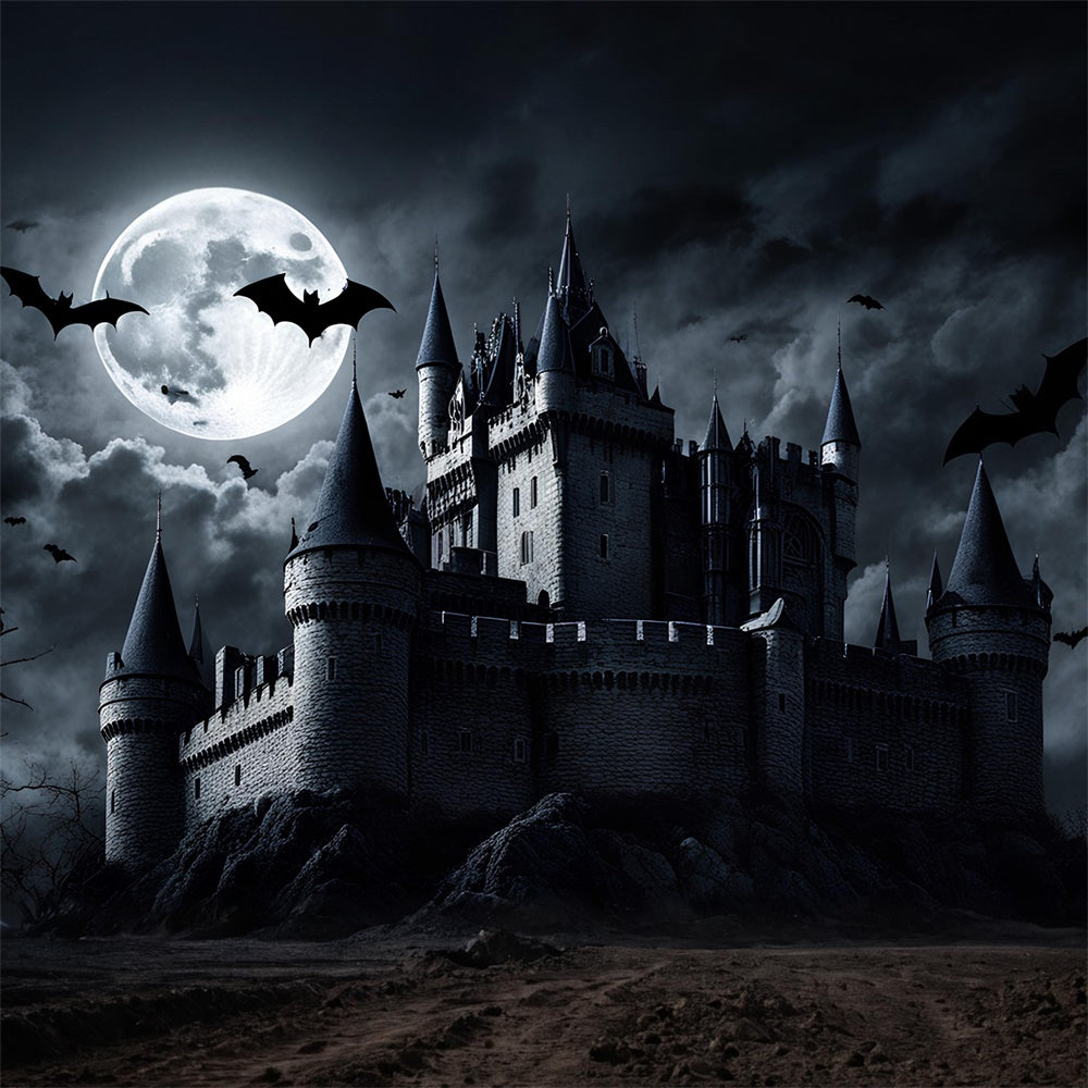 Dark Castle Halloween Full Moon Backdrop UK RR7-500