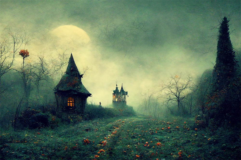 Halloween Spooky Forest Path Backdrop UK RR7-507