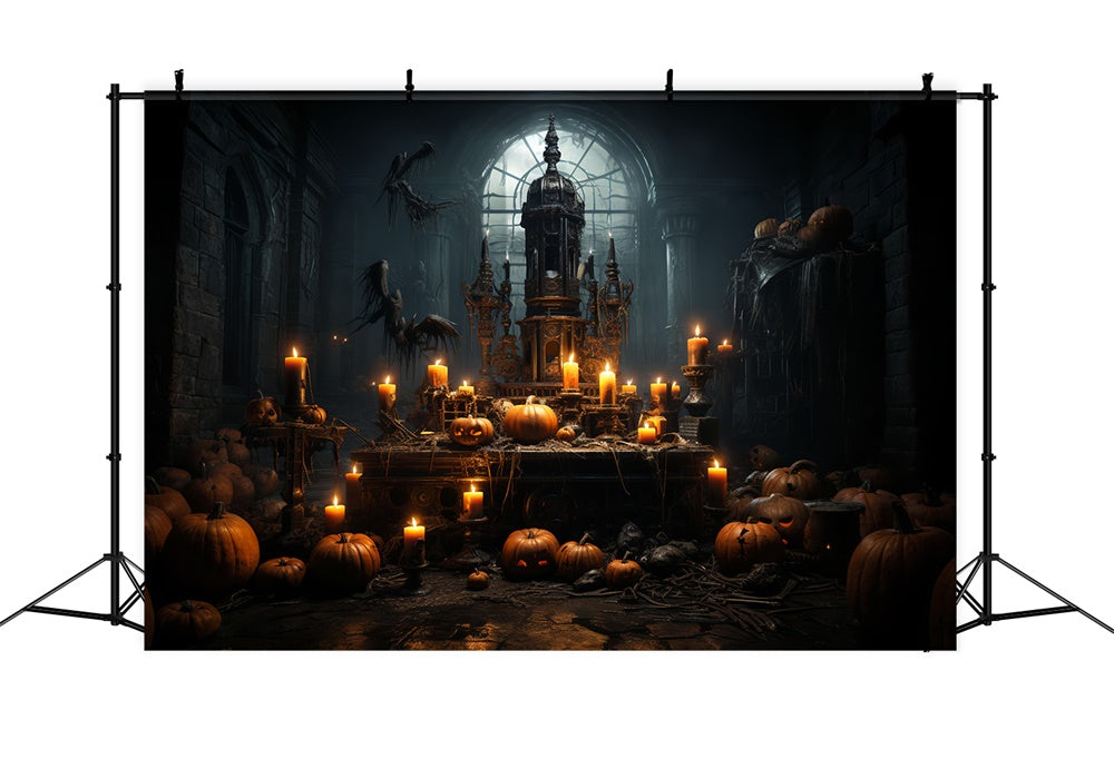 Halloween Dark Horror Room Candles Backdrop UK RR7-514