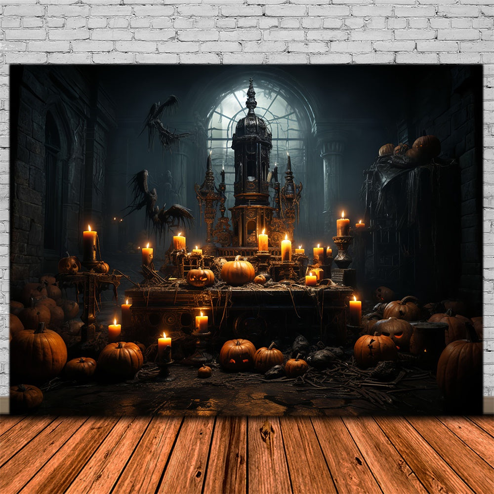 Halloween Dark Horror Room Candles Backdrop UK RR7-514