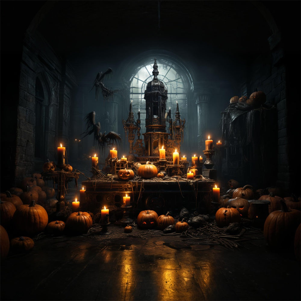 Halloween Dark Horror Room Candles Backdrop UK RR7-514