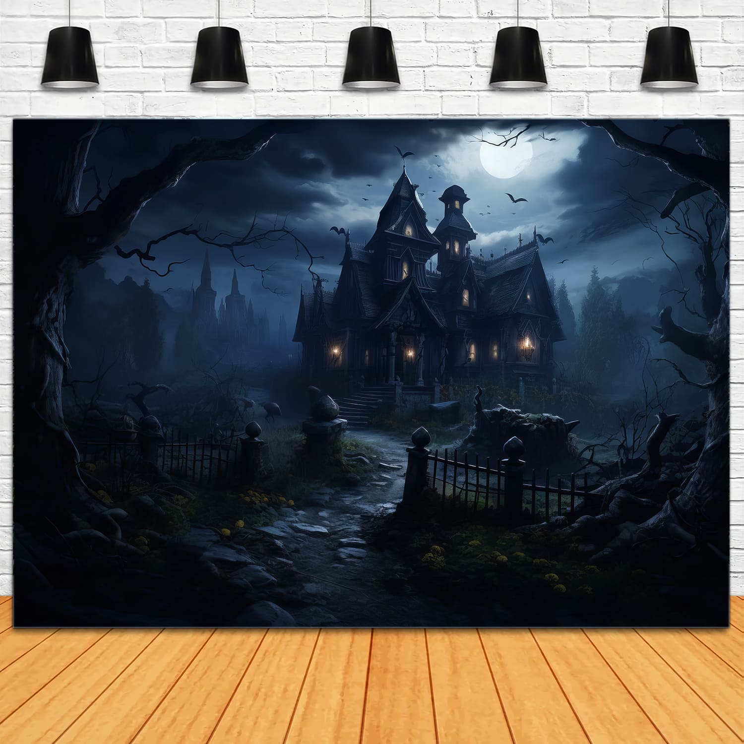 Halloween Horror House Photography Backdrop UK RR7-52